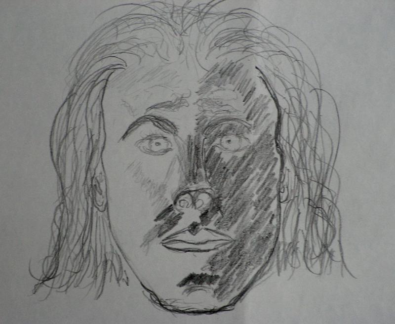 Stefan Bittner, Selbstportrait Psycho, 1972, Bleistift-Papier, 21x30.jpg